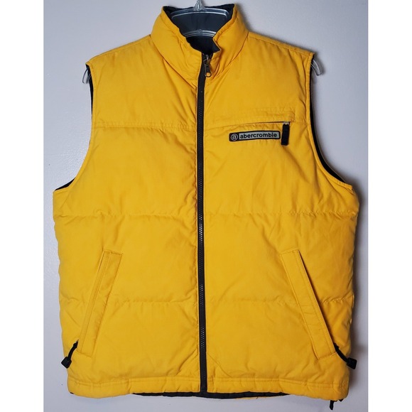 Vintage‎ Y2K Abercrombie Fitch Reversible Duck Down Insulated Large Puffer Vest - Picture 3 of 11